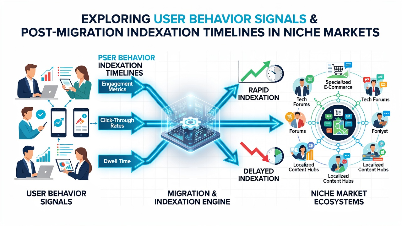 Chart illustrating indexation recovery curves based on varying user behavior metrics across niche market examples